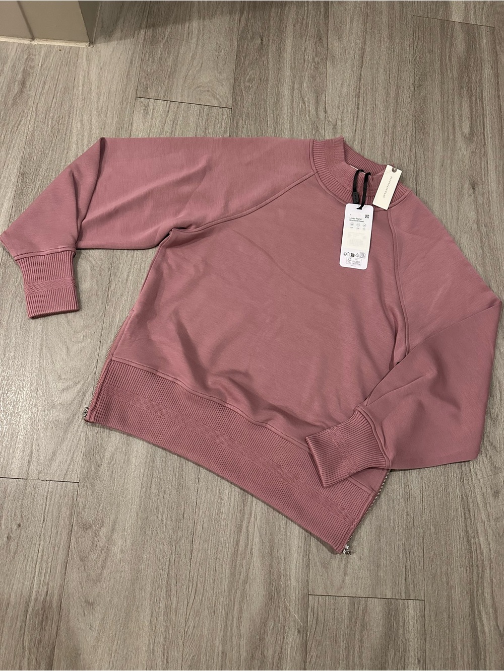 Varley Mauve Loxley Raglan Boyfriend Sweater